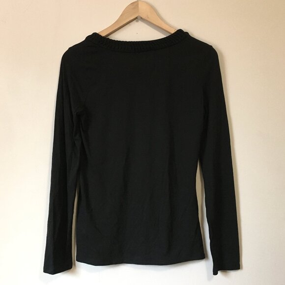 GAP Cotton Modal Long Sleeve Ruched Collar Jersey Top - Picture 2 of 14